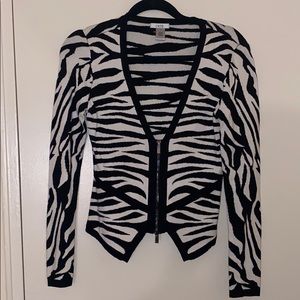 Cache zebra print sweater